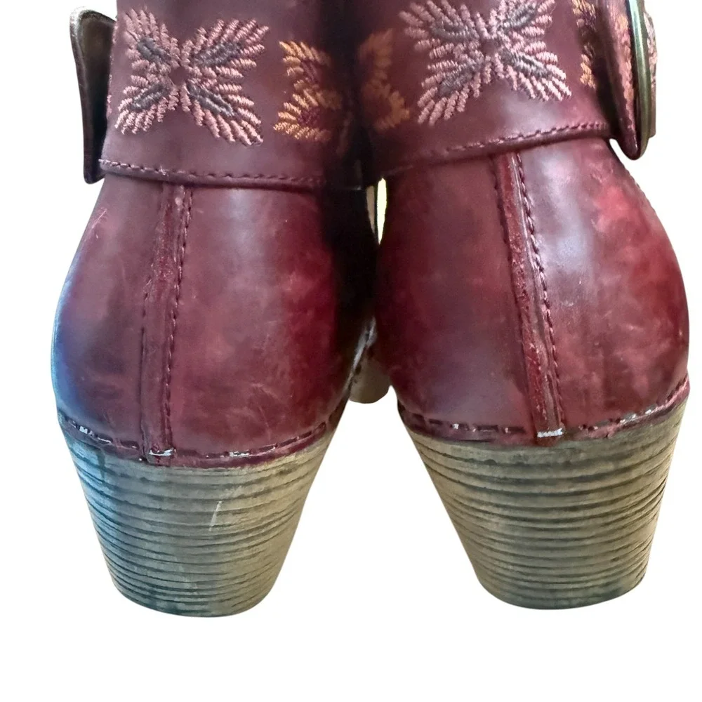 Dansko Women's Mina Ankle Booties in red oiled leather 39 - Picture 4 of 9